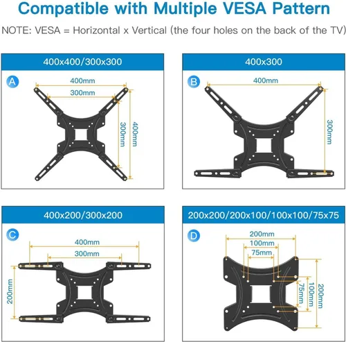 Miniatura 2 de Soporte de pared para TV de movimiento completo, brazos articulados, extensión de inclinación para la mayoría de televisores de pantalla plana LED