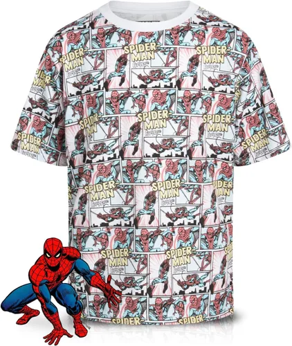Marvel Camiseta de los Vengadores para niño, Spider-Man, Capitán América, Hulk, Iron Man, Camiseta gráfica de manga corta de superhéroe para niños