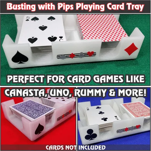 Miniatura 5 de Bandeja giratoria de cartas Busting with Pips para 1-2 cubiertas: fabricada en Estados Unidos (cristal)
