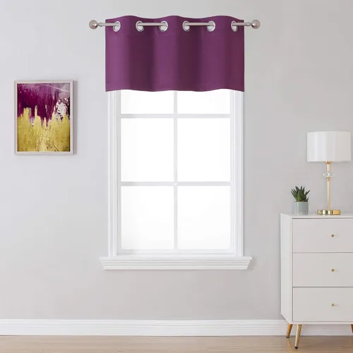 Miniatura 11 de SeeGlee Coffer - Cortina opaca con ojales en la parte superior, color marrón, cortinas con aislamiento térmico para cocina