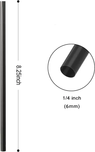 Miniatura 3 de KTOB - 200 popotes de ácido poliláctico 100% compostables a base de plantas, biodegradables, color negro, sin plástico, pajitas de barra de plástico