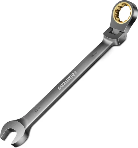 Miniatura 13 de SUZUME Juego de llaves de trinquete métricas y SAE de cabeza flexible de 24 piezas, 72 dientes Cr-V, juego de llaves de trinquete de acero Cr-V