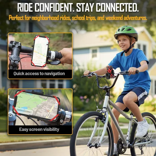 Miniatura 2 de TruActive Soporte Premium para Teléfono de Bicicleta Soporte Universal para Teléfono Celular para Teléfonos de 4"-7" pulgadas Incluye 6 Bandas