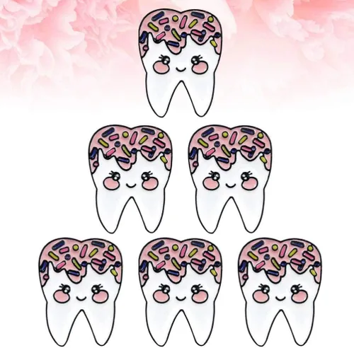 Miniatura 9 de Exceart - Broche de esmalte con forma de dientes diseño de dibujos animados para niñas mujeres niños regalo de fiesta 6