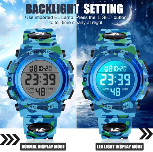 Miniatura 5 de ATIMO Reloj deportivo digital impermeable LED 50M para niños - Regalos para niños
