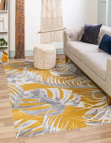 Miniatura 9 de Unique Loom Blossom Collection - Alfombra rectangular de 2 x 3 pies, color marfil y azul