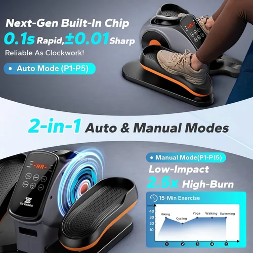 Miniatura 6 de Under Desk Elliptical Machine, Ellipse Leg Exerciser As Seen On Tv While Sitting for Seniors, Pedal Exerciser with 15 Level Adjustable Resistance &