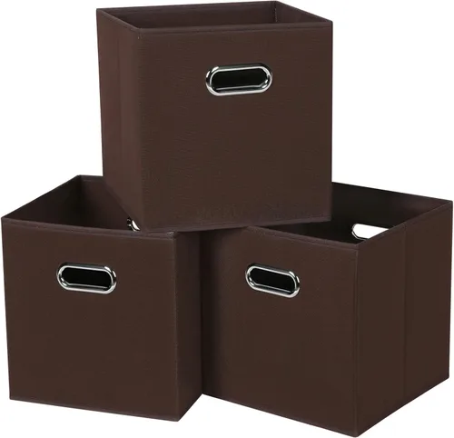 Miniatura 29 de Cubos de almacenamiento de tela – 13 x 13 x 13 pulgadas, cubos organizadores plegables con asas dobles – juego de 6, color azul