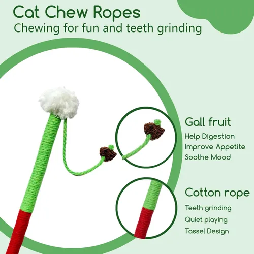 Miniatura 5 de Silvervine Sticks - Juego de juguetes de cuerda de hierba gatera para la limpieza de dientes de gatos, juguetes para masticar gatos, juguetes