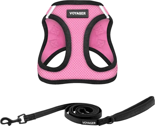Miniatura 32 de Combo de arnés de malla Voyager Step-in Air para todo clima y correa reflectante para perro de 5 pies con mango de neopreno, para cachorros de razas