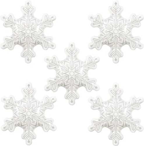 Miniatura 8 de 5 piezas globos transparentes de copo de nieve de 36 pulgadas, globos de lámina Mylar transparentes de copo de nieve navideños para decoraciones