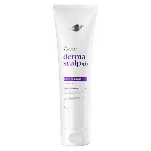 Dove Derma Scalp - Acondicionador de densidad de 1 unidad con suero laminar, glicerina y zinc + péptidos para pérdida y rotura del cabello, 9 onzas