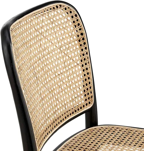 Miniatura 7 de Modway Winona Elm - Asiento de ratán de caña de madera, silla auxiliar de comedor, color negro