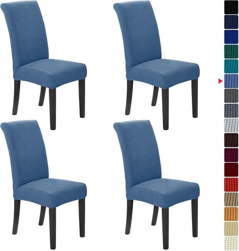 Miniatura 69 de Juego de 6 fundas elásticas para sillas de comedor, fundas para sillas de comedor lavables y removibles, fundas para sillas de comedor protectoras