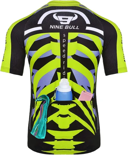 Miniatura 4 de Conjunto de camiseta de ciclismo para hombre, camiseta reflectante de secado rápido y pantalones cortos de ciclismo acolchados 3D, M