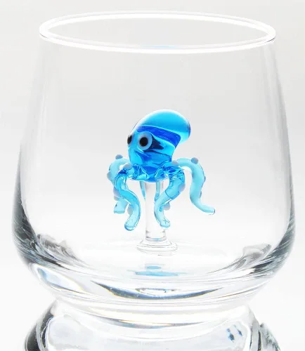 Miniatura 11 de Vaso de Vidrio 3D para Beber con Linda Figurita de Animal Adentro, Figura de Foca de Vidrio Soplado a Mano Dentro de la Taza, Vaso sin Pie