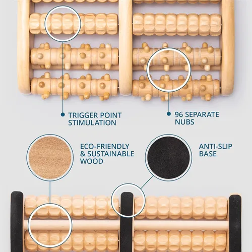 Miniatura 6 de TheraFlow - Masajeador dual de rodillos para pies (XL) – Relaja y alivia dolor de pies y fascitis plantar –Modelo mejorado 2017 – Gráfico laminado