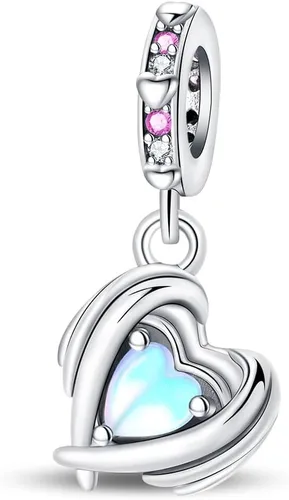 Miniatura 22 de Pulsera y collar de plata de ley 925 con dije de corazón, mariposa, loto, avión, viaje, lindo gato, cuentas, regalo para mujer