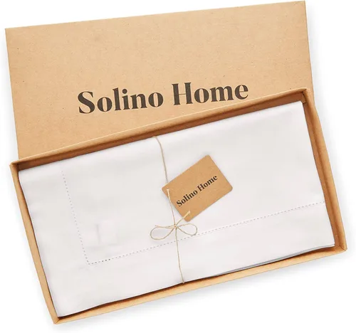 Miniatura 5 de Solino Home Mantel cuadrado de lino y algodón con vainica, 52 x 52 pulgadas, lavable a máquina para verano, 4 de julio