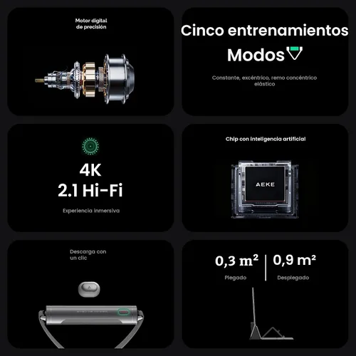 Miniatura 7 de AEKE Sistema inteligente de gimnasio en casa - Espejo de fitness K1: máquina de fitness todo en uno con IA para entrenamiento de fuerza de cuerpo