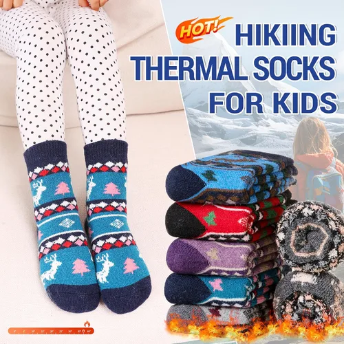 Miniatura 92 de Eocom 6 pares de calcetines de invierno cálidos de lana para niños y niñas