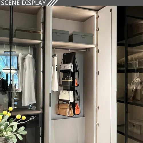 Miniatura 2 de Organizador de bolso, nuevo mejorado más grande, organizador de bolso para armario, ganchos resistentes, almacenamiento de bolso, material duradero