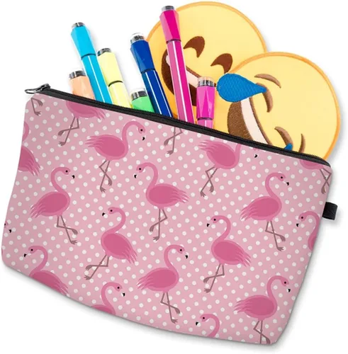 Miniatura 8 de Deanfun 3 unids/set Super divertido 3D impresión mujeres cosméticos bolsa multifunción lápiz titular (unicornio), 3 piezas Flamencos, Pájaros