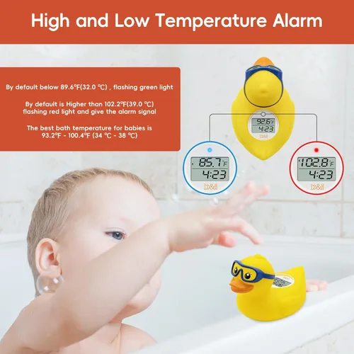 Miniatura 2 de b&h Termómetro de baño para bebés y termómetro de habitación, sensor mejorado, termómetro de temperatura del agua para bañera infantil, productos