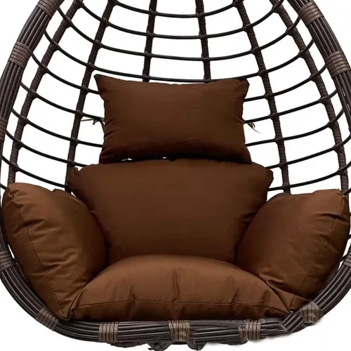 Miniatura 14 de Cojín para silla de huevo colgante para patio, cesta colgante, asiento lavable, color burdeos