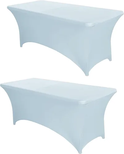 Miniatura 59 de PTC21B - Juego de 6 manteles elásticos de 6 pies, color negro, rectangular, ajustable, lavable, de elastano, para fiestas, bodas, cócteles