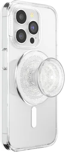 Miniatura 9 de PopSockets Agarre para teléfono con soporte expandible, agarre adhesivo, blanco sobre negro