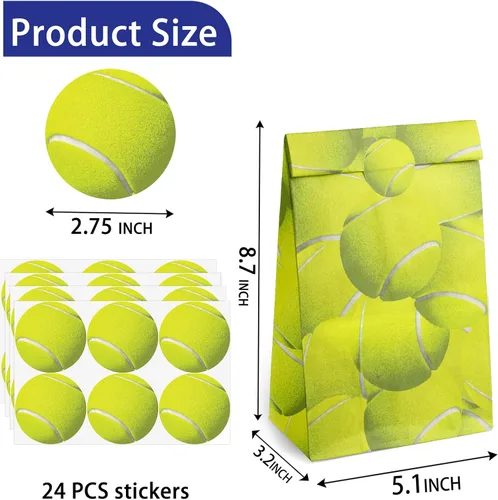 Miniatura 3 de Outego Bolsas de regalo de fiesta de tenis, bolsas de regalos de tenis, recuerdos de fiesta de tenis para niños, suministros de fiesta de cumpleaños