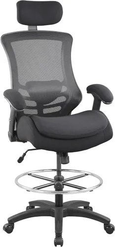BOLISS Silla de dibujo ergonómica de 400 libras, silla alta de malla para oficina, silla de escritorio de pie, reposabrazos ajustable en altura y