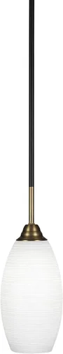 Miniatura 58 de Toltec Lighting Paramount - Mini colgante de 1 luz en acabado negro mate con cristal de arte perla de 7 pulgadas y estilo negro