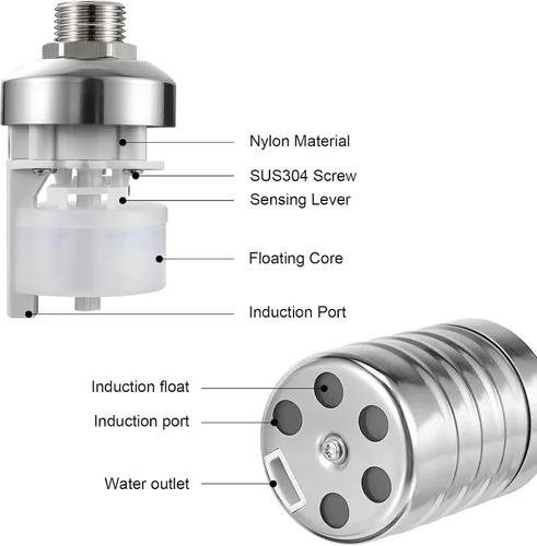 Miniatura 9 de 2pcs Stainless Steel Water Tower Float Valve 1/2" Threaded Automatic Water Level Control Valve for Fountain and Tank