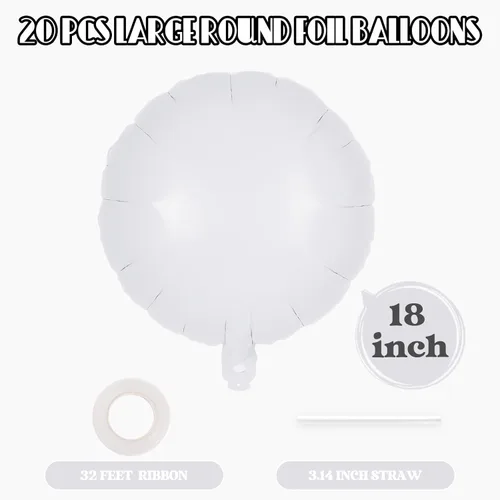 Miniatura 2 de 20 globos redondos negros, globos redondos de aluminio de 18 pulgadas, globos redondos gigantes de helio de Mylar para fiestas de cumpleaños, baby