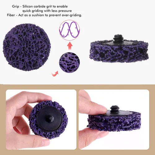 Miniatura 6 de 11 piezas de discos de tira de cambio rápido de 2" fáciles para amoladora angular, accesorios para tiras de pintura, rueda de eliminación de óxido