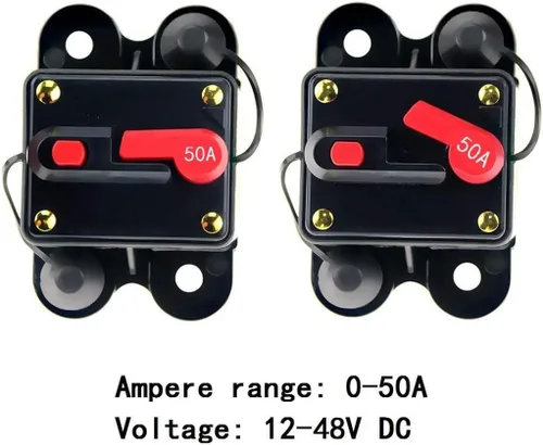 Miniatura 4 de Disyuntor de 50 amperios 50A-300A con reinicio manual para el hogar, soporte de fusibles del sistema solar para protección de audio y amplificadores