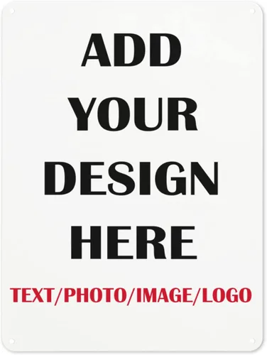 Letrero de hojalata personalizado con texto en inglés "Add Your Text", estilo rústico, vintage, metal, decoración de pared, póster de cocina, póster