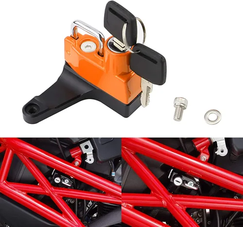 Miniatura 7 de GUAIMI Bloqueo de casco de motocicleta Cerradura de seguridad antirrobo para Ducati Monster 696/796 todos los años Montser 1100 2009-2010