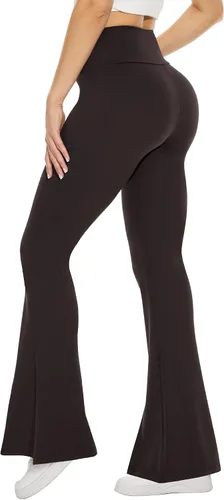 Miniatura 42 de TNNZEET Leggings acampanados negros para mujer, pantalones de yoga cruzados con bolsillos, corte de bota, leggings acampanados