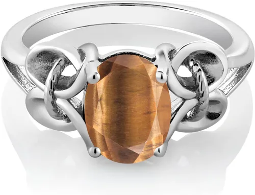 Miniatura 25 de Gem Stone King Anillo de compromiso ovalado con piedra natal para mujer, plata de ley 925, ovalado de 0.354 x 0.276 in, anillo de compromiso