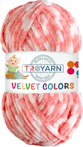 Miniatura 36 de TROYARN Hilo de lana de terciopelo en colores (paquete de 3 madejas) Chenille para manta Amigurumi, hilo para crochet y punto súper voluminoso 3x100