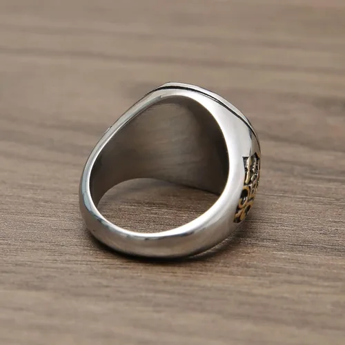 Miniatura 3 de HZMAN Anillo de lobo vikingo nórdico para hombre, acero inoxidable, retro, mago, guerrero, cazador, cabeza de lobo y pata de lobo, joyería de regalo