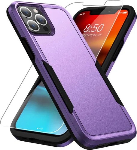 Miniatura 18 de Funda para iPhone 12 Pro Max, con protector de pantalla, [probada contra caídas de grado militar], resistente, resistente, a prueba de golpes