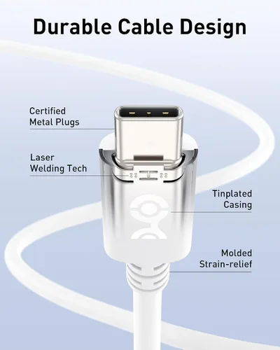 Miniatura 5 de Cable Matters Cable USB C de 240 W - 6.6 pies, hasta [carga de 240 W, 480 Mbps], sin soporte de video, cable de carga USBC/cable de carga USBC