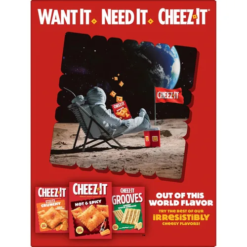 Miniatura 10 de Cheez-It Galletas de queso, galletas horneadas, aperitivos de oficina y niños, extra tostados, caja de 21 onzas (1 caja)
