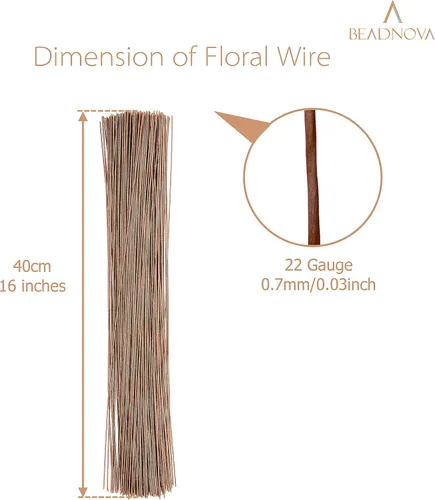 Miniatura 2 de BEADNOVA Tallos de flores falsas, 50 piezas de calibre 22, tallos de alambre floral para manualidades, arreglos de floristería, ramo de bricolaje