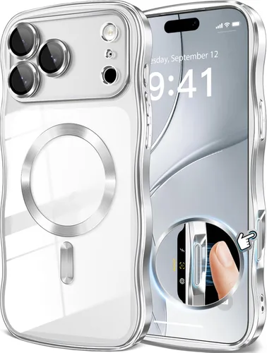 Miniatura 35 de GVIEWIN Funda para iPhone 16 Pro Compatible con MagSafe, Mejorada [Protección Completa de la Cámara][Marco de Ondas Lindo][Protección de Grado