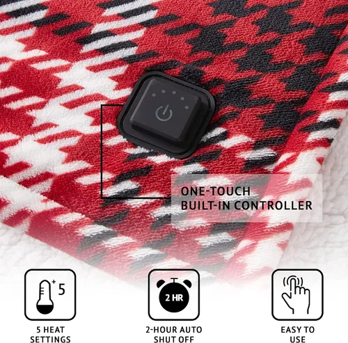 Miniatura 4 de Beautyrest Manta eléctrica reversible de felpa a Sherpa, controlador de botón suave incorporado, apagado automático, configuración de calor